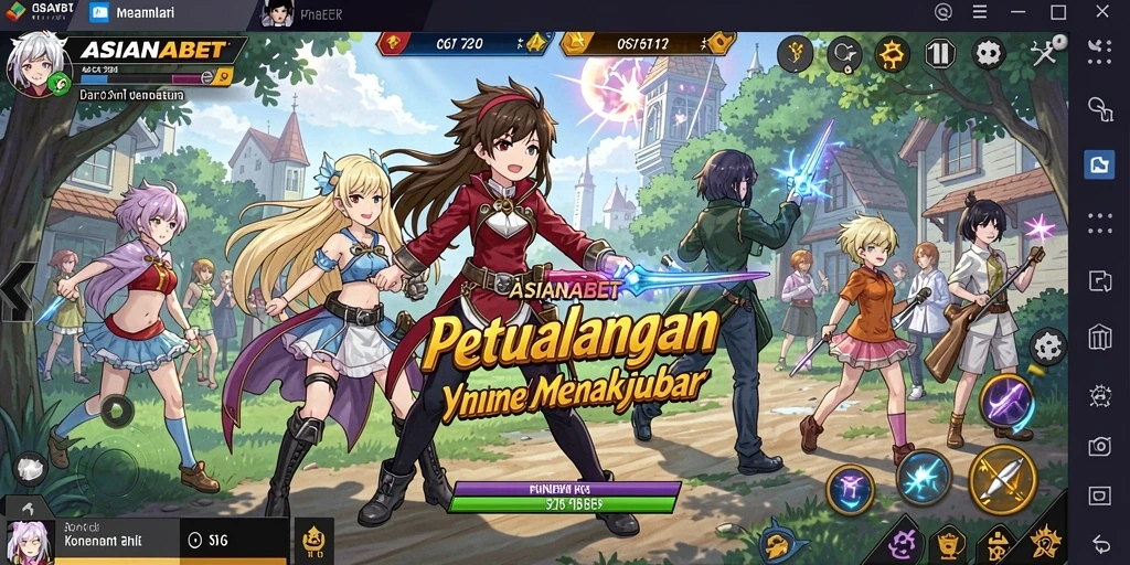 Screenshot gameplay ASIANABET yang menunjukkan aksi karakter Anime.