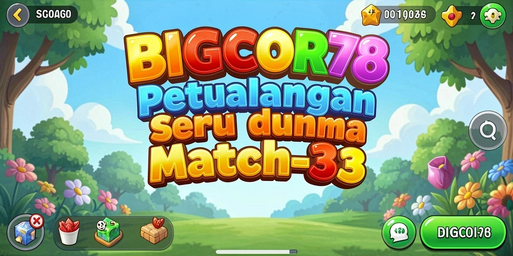 Screenshot gameplay seru BIGCOR78 dengan kombinasi item Match-3.