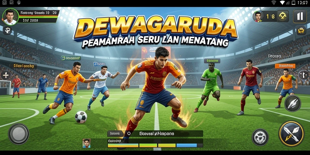 Screenshot gameplay DEWAGARUDA yang menunjukkan aksi olahraga yang seru.