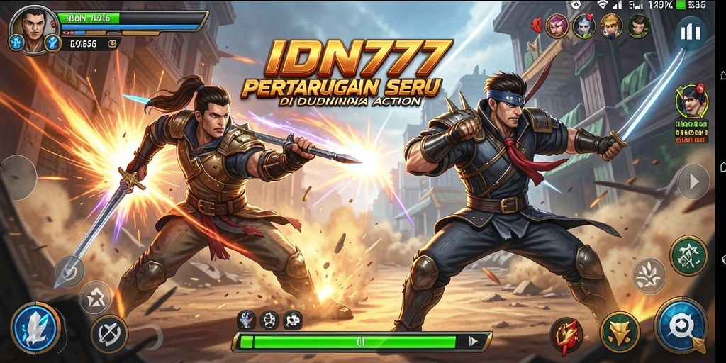 Tangkapan layar IDN777 menampilkan aksi pertarungan yang intens dan seru.