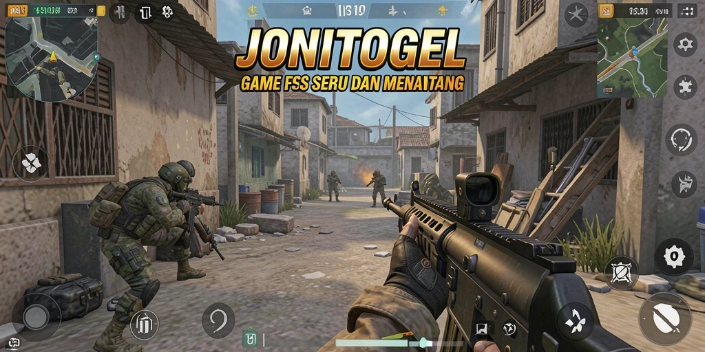 Tampilan gameplay memukau dari JONITOGEL dalam mode FPS.