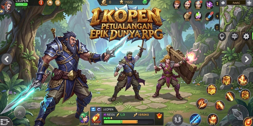 Tampilan utama gameplay LKOPEN dengan aksi RPG yang seru.