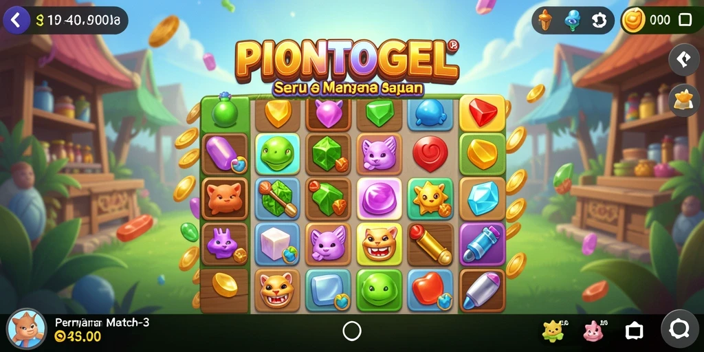 Screenshot gameplay menarik dari PIONTOGEL dengan momen mencocokkan objek.