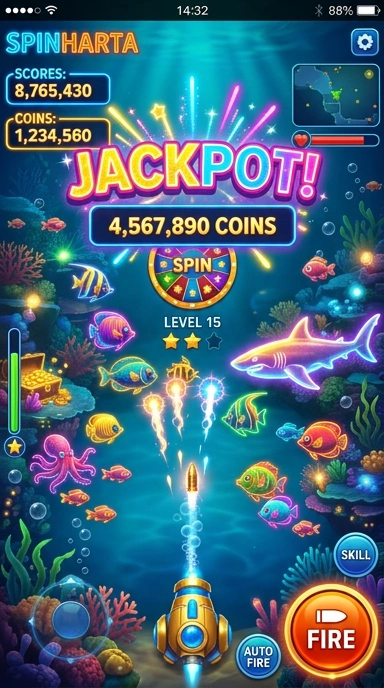 Tampilan utama aplikasi spinharta dengan berbagai pilihan APK.